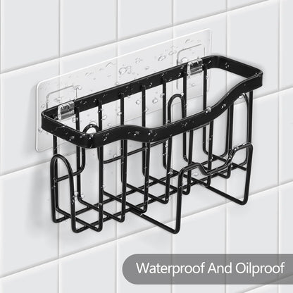 Adhesive Hooks for Sink Caddy,Replacement Adhesive Hooks for Sponge Holder,Kitchen Sink Caddy Hook,No Drilling,Adhesive Strip Kitchen Hooks Strong -2 Packs, Clear