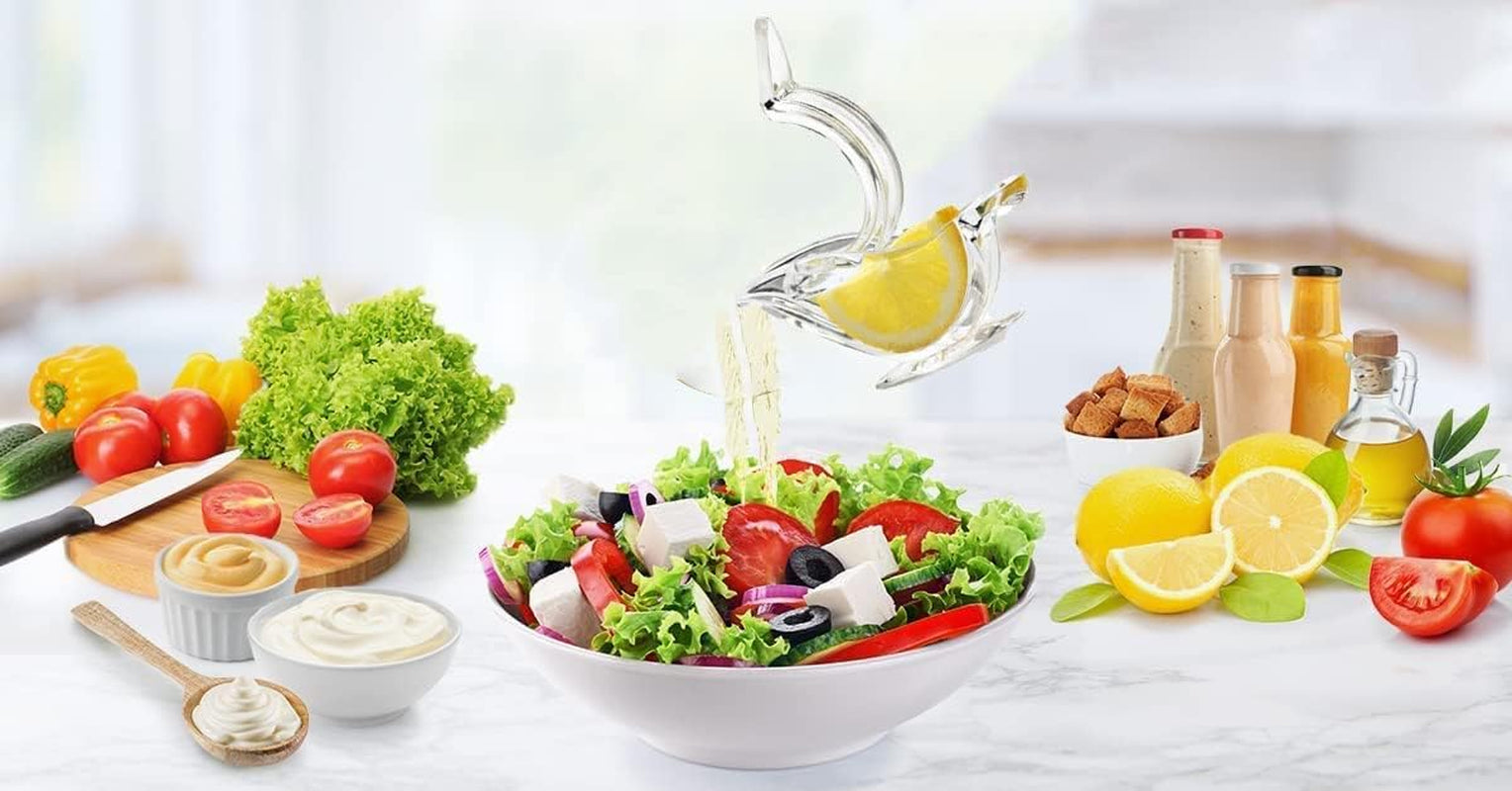 New Acrylic Manual Lemon Slice Squeezer, Portable Transparent Fruit Juicer, Elegance Bird Shape, Hand Juicer for Orange Lemon Lime Pomegranate (4Pcs) (4Pcs)