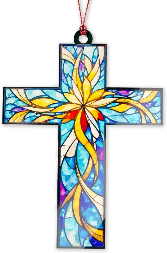 Cross Christmas Ornaments 2025, Jesus Christmas Decorations, Cross Ornament for Tree, Religious Gifts for Women, Nativity Cross Christian Gift for Xmas Holiday Church, Bible Gifts, Grace, New Year