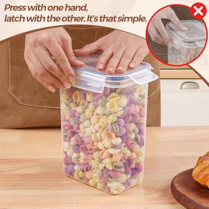 Food Storage Containers with Lids Set of 3 (2L/2.1Qt) (1.4L/1.5Qt) (0.8L/0.8Qt), Airtight Food Storage Container, Plastic Canister Sets for Kitchen, Pantry Organizer for Sugar, Cereal and Snack