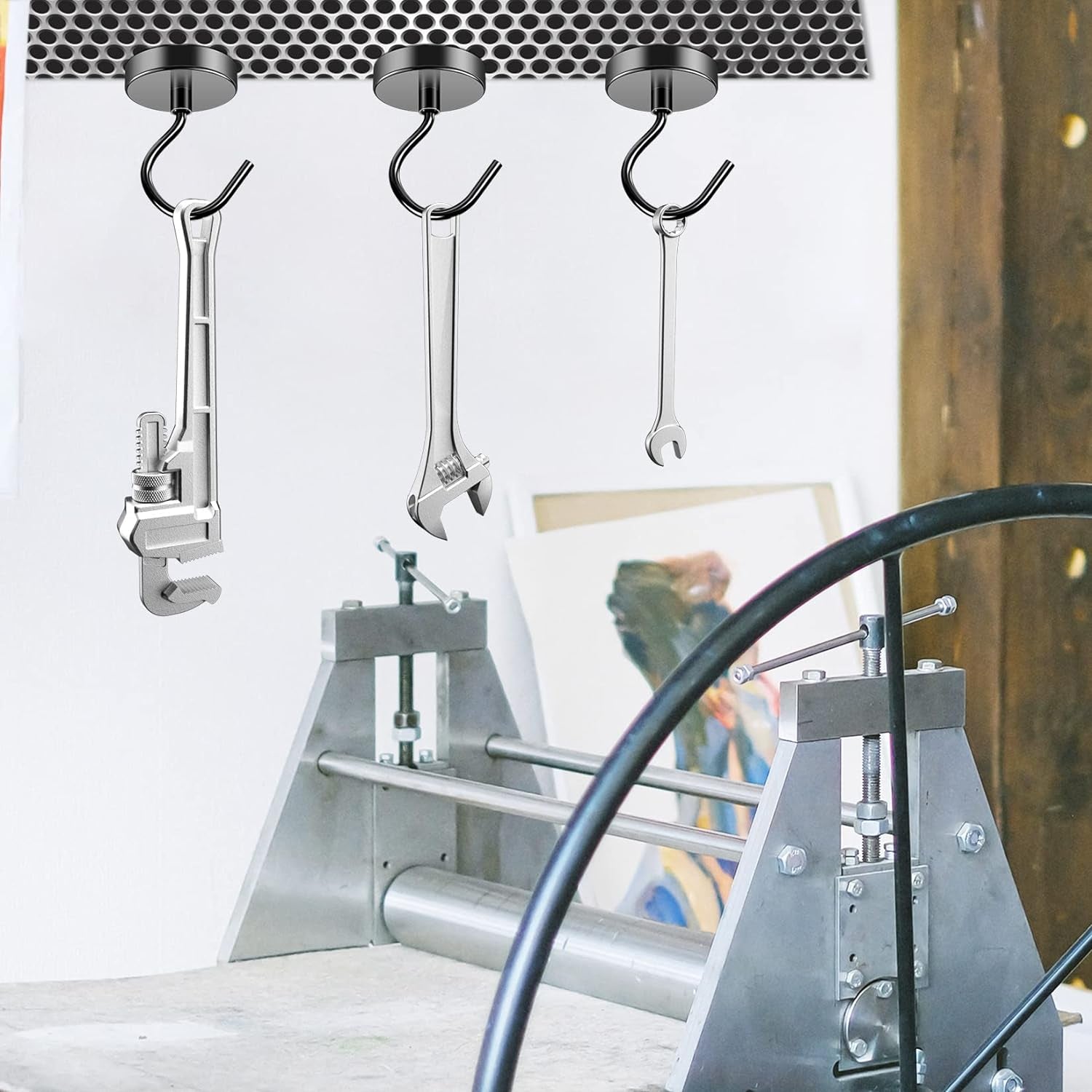 Magnetic Hooks Heavy Duty, 110 Lbs Strong Magnet Hook for Cruise Cabins, Large Magnetic Hooks, Magnets with Hooks for Hanging, Cruise, Curtain, Home, Kitchen, Workplace - 4Pack