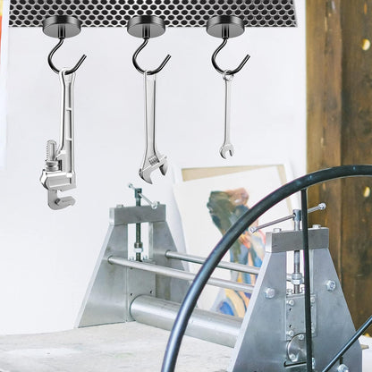 Magnetic Hooks Heavy Duty, 110 Lbs Strong Magnet Hook for Cruise Cabins, Large Magnetic Hooks, Magnets with Hooks for Hanging, Cruise, Curtain, Home, Kitchen, Workplace - 4Pack