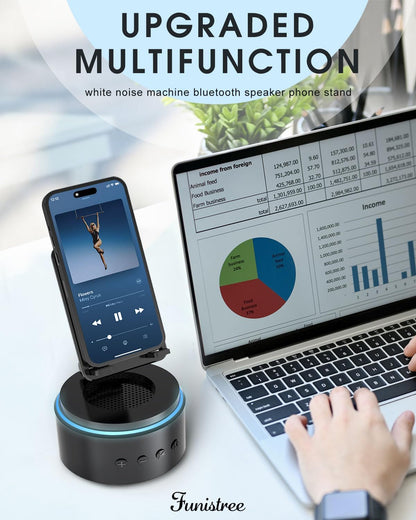 Dad Men Him Husband Gifts from Daughter Son Wife, Cell Phone Stand with Wireless Bluetooth Speaker, Tech Gadget Adjustable Detachable White Noise Sound Machine Dad Christmas Xmas Birthday Gifts