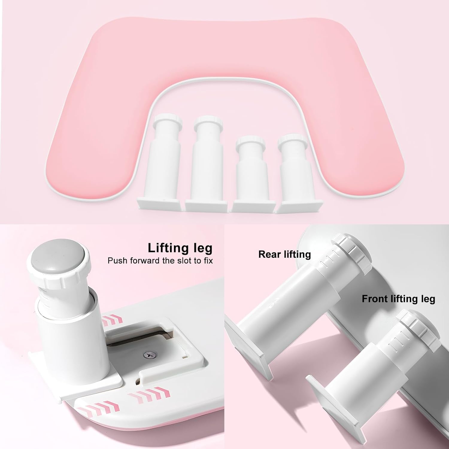 Nail Arm Rest, U-Shaped Adjustable Height Nail Hand Rest for Manicure, Microfiber PU Leather Hand Rest Pillow for Acrylic Nail, Soft Hand Rest/Nail Hand Pillow for Manicure Salon Use-Pink