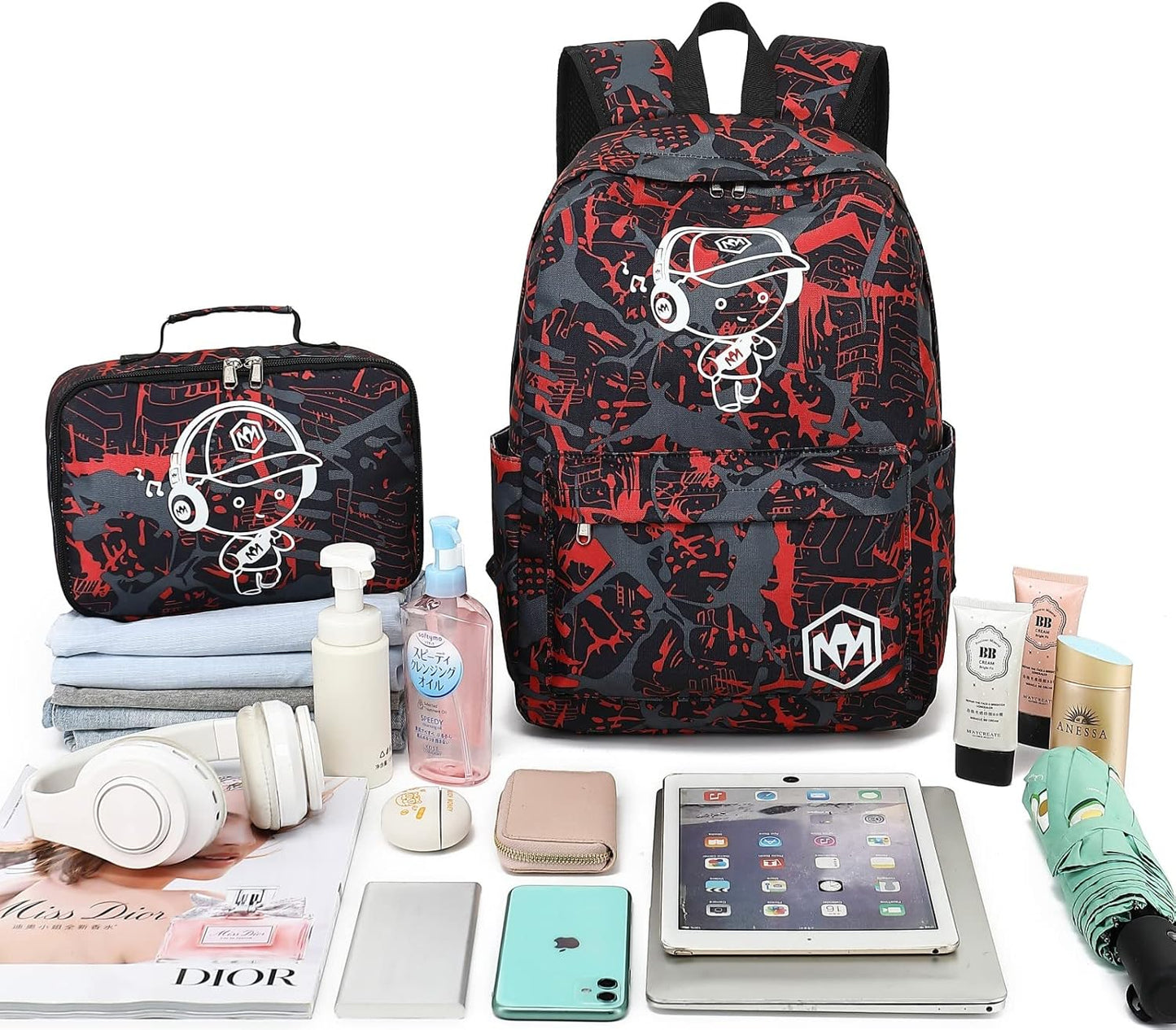 Preschool Backpack Kids Kindergarten Backpack with Lunch Box School Book Bags for Elementary Primary Schooler