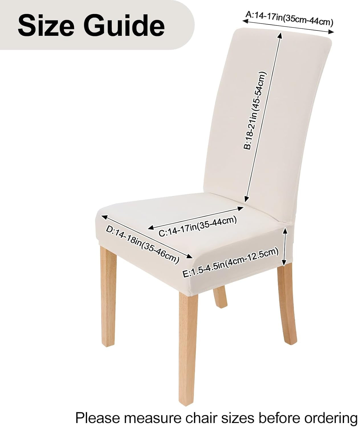 Velvet Stretch Chair Covers for Dining Room Set of 2, Soft Fit Removable Washable Kitchen Parsons Chair Slipcover Protector, Cream