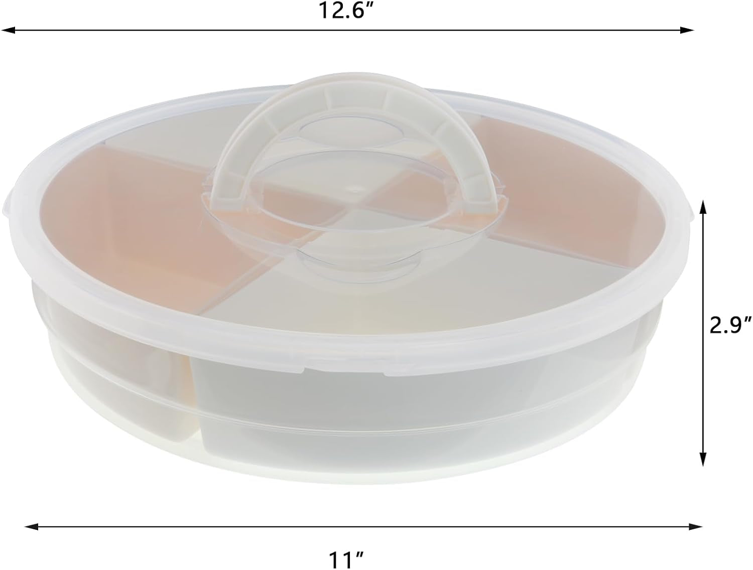 2Inch Portable Pie Carrier with Lid and Cupcake Muffin Tart Cookie Fruit Snacks Keeper Food, Pie Carrier round Pizza Holder Reusable Pie Keeper