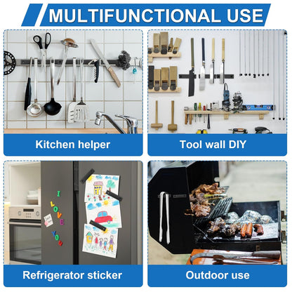 Neodymium Rectangular Pot Magnets 80Lbs, 60X13.5X5Mm Strong Bar Magnets with Countersunk Hole, Rare Earth Magnet for Mounting,Cabinet Magnet for Magnetic Door Catch, Black Pack of 6