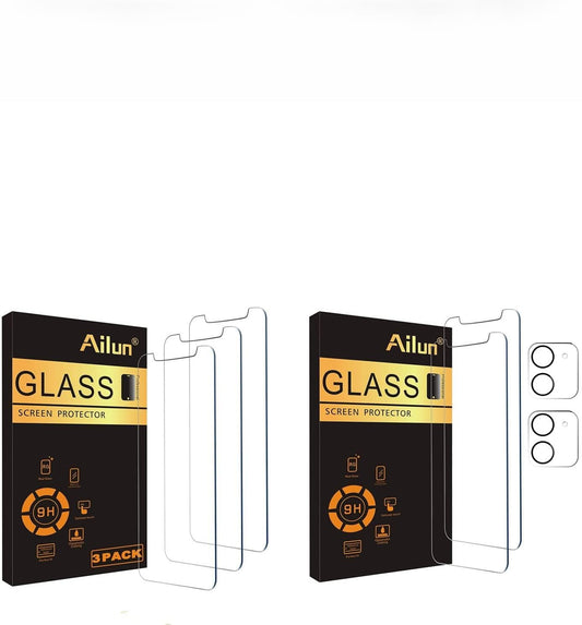 Glass Screen Protector Compatible for Iphone 11/Iphone XR, 6.1 Inch 3 Pack and 2Pack Screen Protector Compatible for Iphone 11[6.1 Inch] + 2 Pack Camera Lens Protector