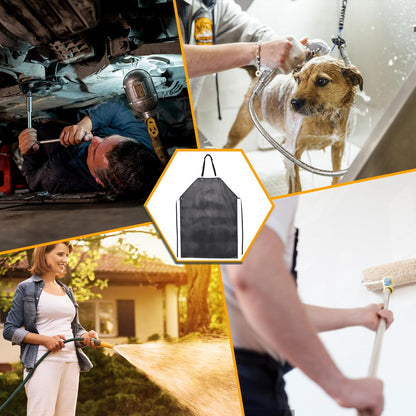 Thick Rubber Waterproof Apron, Adjustable Heavy Duty Dishwashing Apron, Work Apron for Cooking, Cleaning Fish, Gardening, Lab Work, Butcher and Dog Grooming