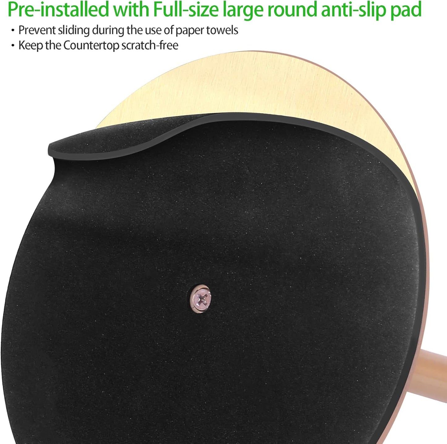 Gold Paper Towel Holder Countertop, , Kitchen Paper Towel Holder Stand for Kitchen and Bathroom Organization and Storage, Paper Towel Holders for Standard and Large Size Rolls (Gold)