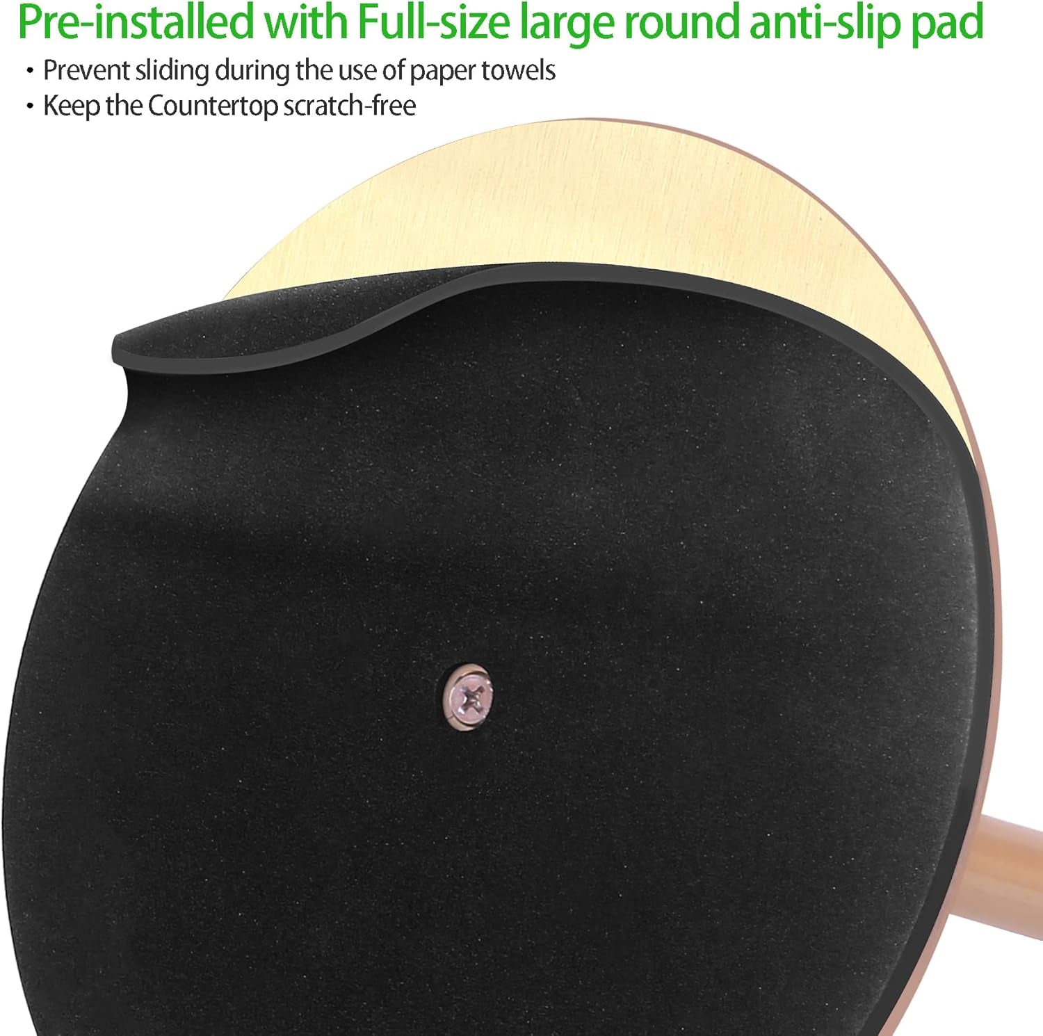 Gold Paper Towel Holder Countertop, , Kitchen Paper Towel Holder Stand for Kitchen and Bathroom Organization and Storage, Paper Towel Holders for Standard and Large Size Rolls (Gold)