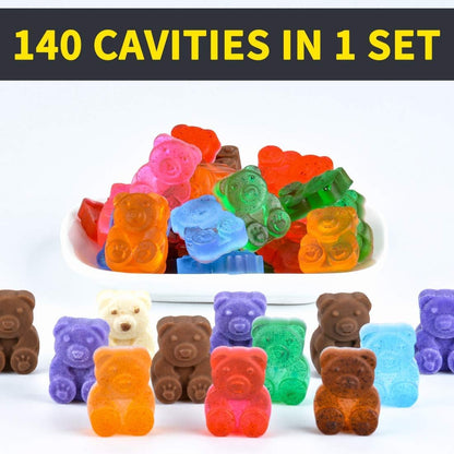 Gummy Bear Molds Candy Molds - 1 Inch Gummy Molds Bear Large Chocolate Molds Silicone 4 Pack LFGB Pinch Test Approved Best Food Grade Silicone