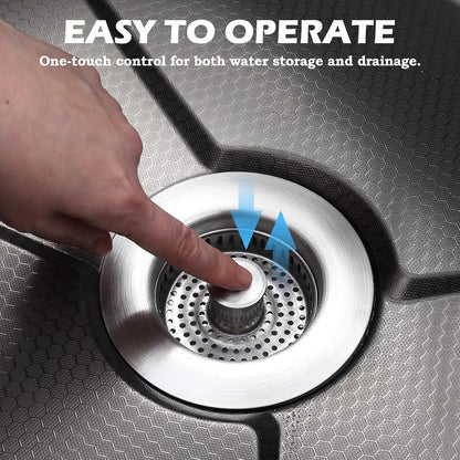 2 Pack Kitchen Sink Drain Strainer, 3 in 1 Sink Stopper Fits US Standard 3-1/2" Drains Sink Strainer with 304 Stainless Steel Pop Ups Anti-Blocking Anti-Rust High Temperature Resistant