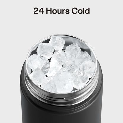 Insulated Water Bottle with Straw Stainless Steel Water Bottle, Leak-Proof, Bpa-Free, Double Wall Vacuum Keeps Cold for 24 Hours for Sports, Travel, School (26 Oz, Black Night)