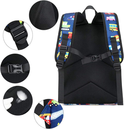 Preschool Backpack Kids School Bookbags for Boys Girls Kindergarten Toddler School Bags (Truck Navy)