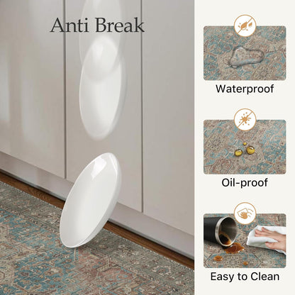 Kitchen Mats for Floor, 2PCS Kitchen Rugs Non Slip Washable, Waterproof anti Fatigue Mat, Comfort Standing Runner Rug for Sink, Office, Laundry, Home, 17.3"X47"+17.3"X30", Red&Brown