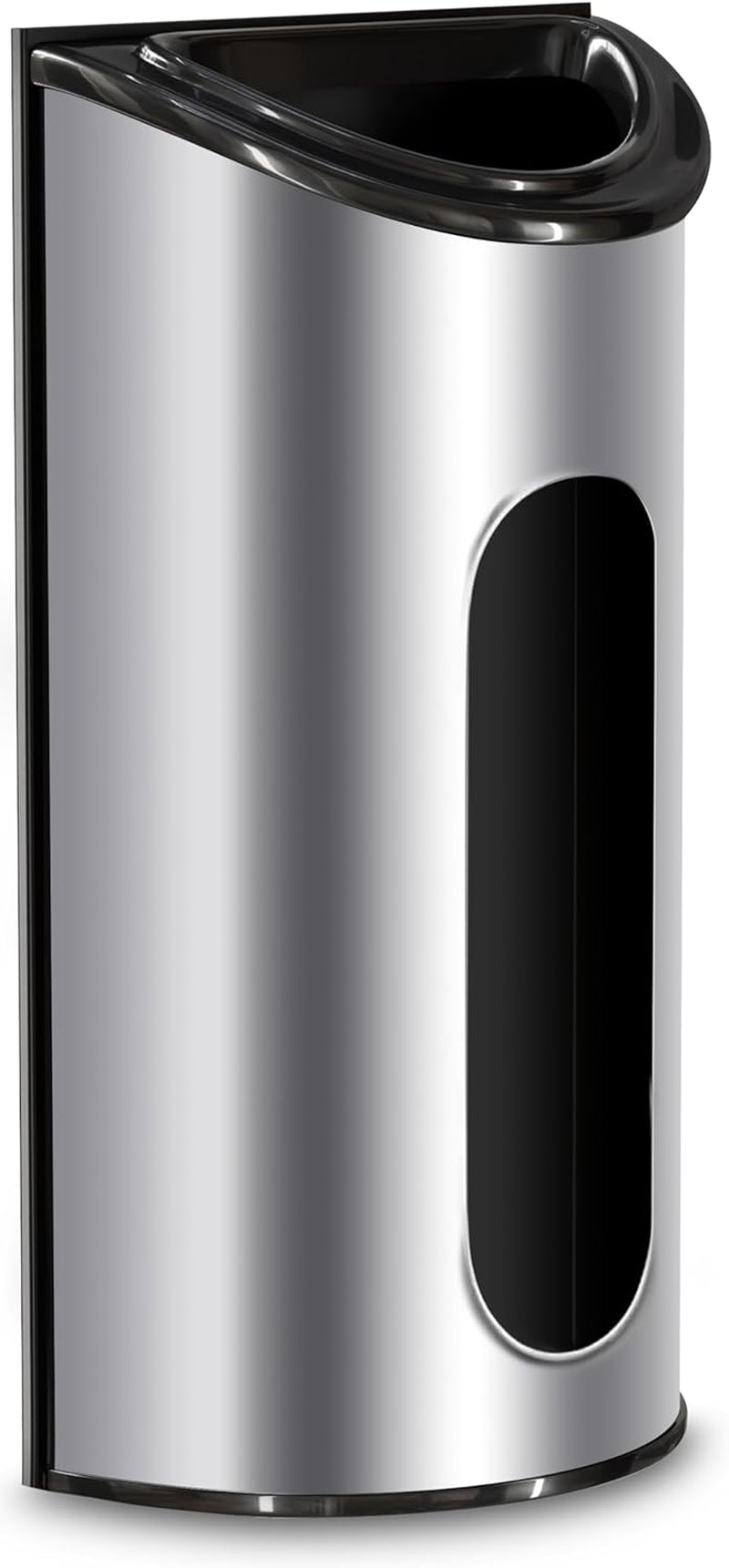 Grocery Plastic Bag Holder and Dispenser Medium, Easy Wall Mount Bag Saver, Stainless Steel, Silver