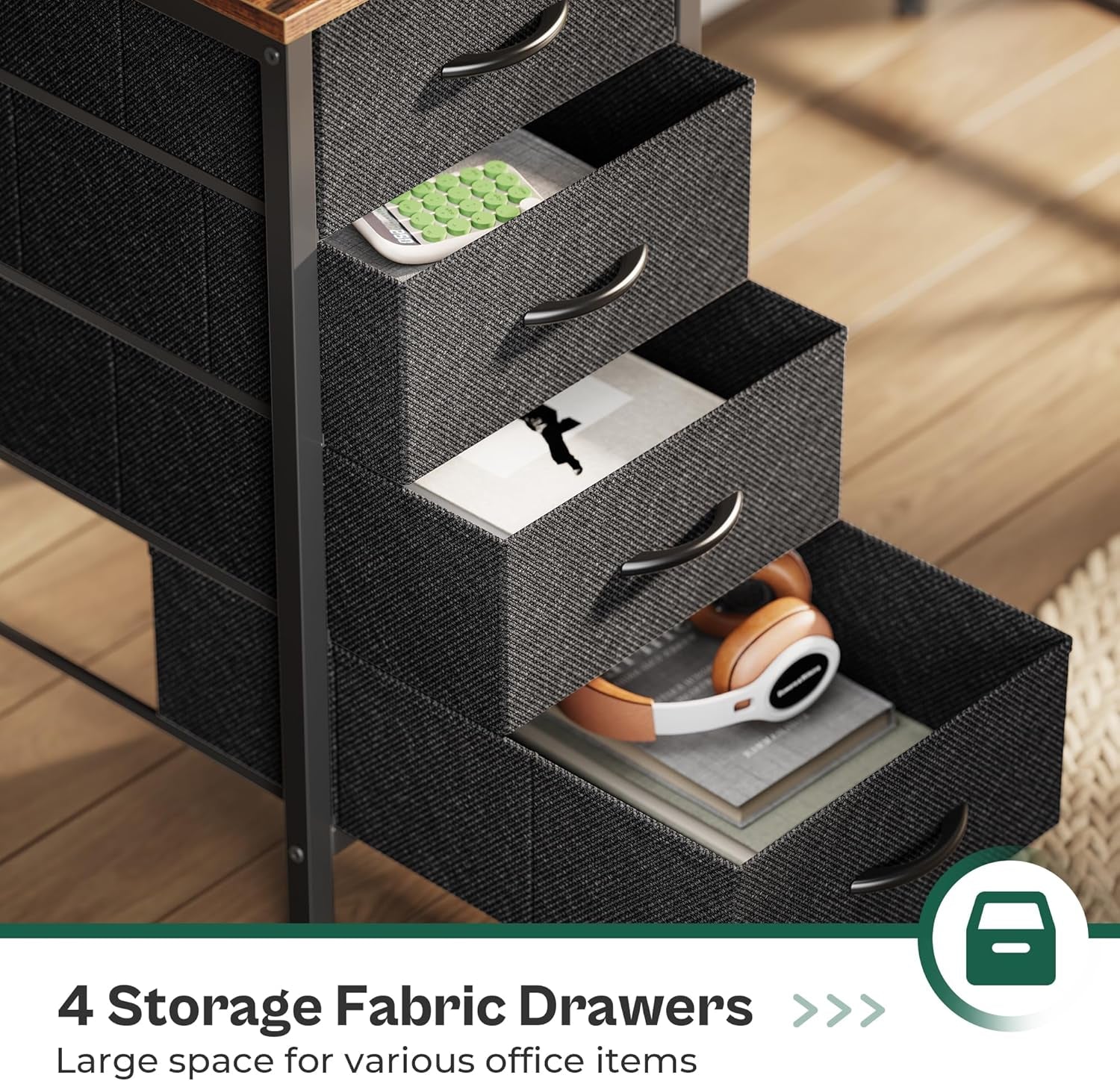 47-Inch Computer Desk with Integrated Power Outlets and LED Lighting, Gaming and Office Desk Featuring 4 Drawers and Monitor Stand, Ideal for Home Office and Small Spaces, Rustic Brown Finish