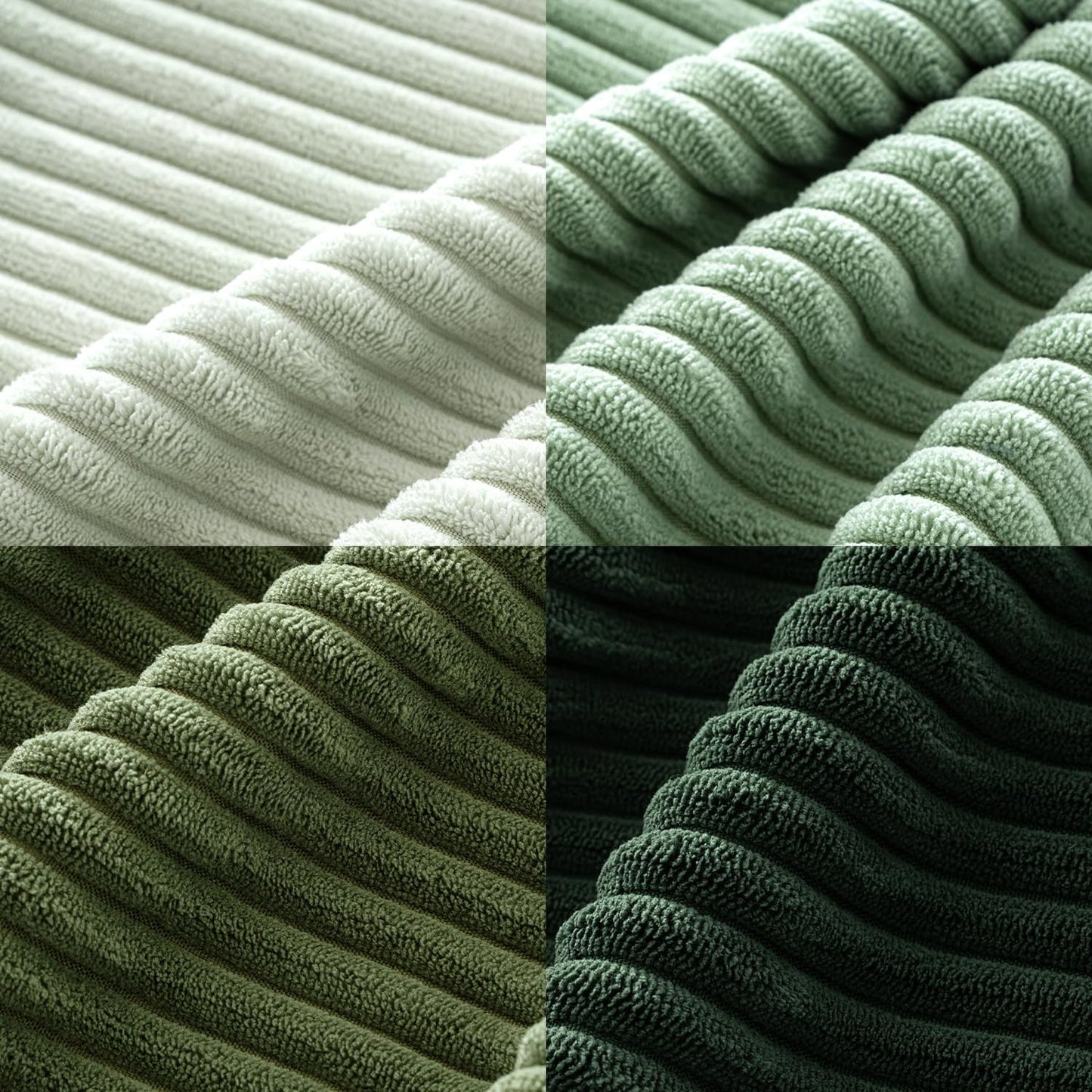 Boho Farmhouse Sage Green Throw Pillow Covers 18X18 Inch Set of 4 Mordern Nordic Cushion Covers Soft Corduroy Christmas Home Decor for Couch Bed Sofa Living Room Forest Green