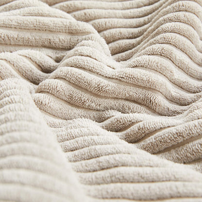 2 Packs Neutral Taupe Decorative Throw Pillow Covers 18X18 Inch for Living Room Couch Sofa, Rustic Farmhouse Boho Home Decor, Soft Corss Corduroy Patchwork Textured Square Cushion Case 45Cm