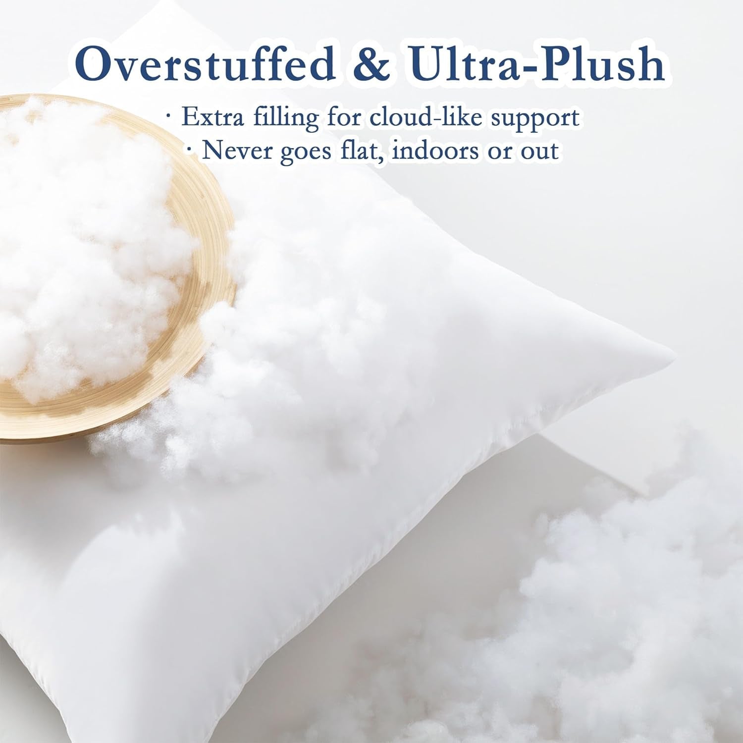 ® 20X20 Outdoor Pillow Inserts, Set of 2, Fluffy Soft Water-Resistant down Alternative Square Form Sham Stuffer for Porch Swing Sofa Couch Cushion Patio Furniture