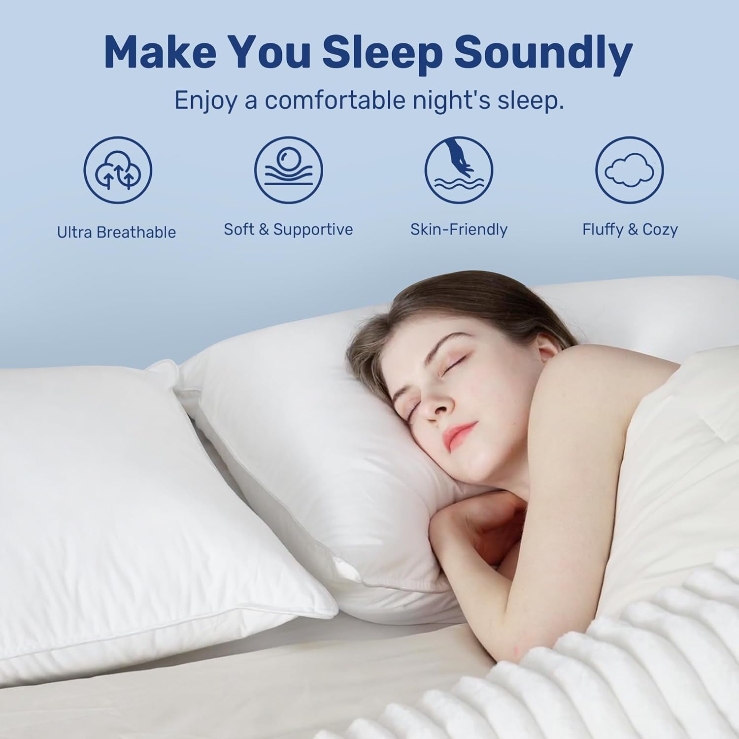 Ultra Soft Pillows Standard Size Set of 2 - Hotel Collection Luxury 100% Cotton Cover down Alternative Bed Pillow, Fluffy Pillows for Back, Stomach or Side Sleepers