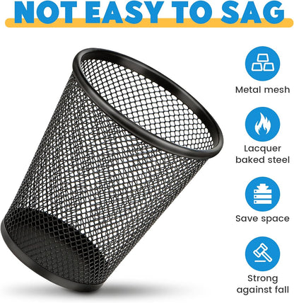 Desk Pen Organizer Set, 4-Pack Mesh Metal Pencil Holders