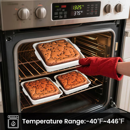 8 Inch Silicone Square Cake Pan with Metal Reinforced Frame, Nonstick Silicone Brownie Pans BPA Free Suitable for Making Cakes, Brownies, Bread