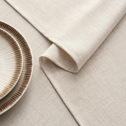 Grayish White Linen Tablecloth 60X84 Inch Rectangle Table Cloth Waterproof,Stain Resistant & Wrinkle Resistant for Dining Party Wedding