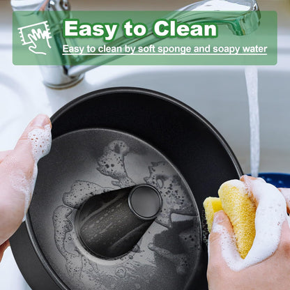 Angel Food Cake Pan, 10 Inch Cake Pan round Baking Tube Tin for Baking Pound Cakes, Conical Hollow & One-Piece Design, Stainless Steel Core & Heavy-Duty, Oven Safe - Black