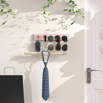 3 Pack Sunglass Organizer, Wall Mounted Sunglasses Organizer, Wooden Glasses Holder Sunglass Holder, Sunglasses Rack for Hanging Your Multiple Eyeglasses, for Wall, Home Decor(Pink)