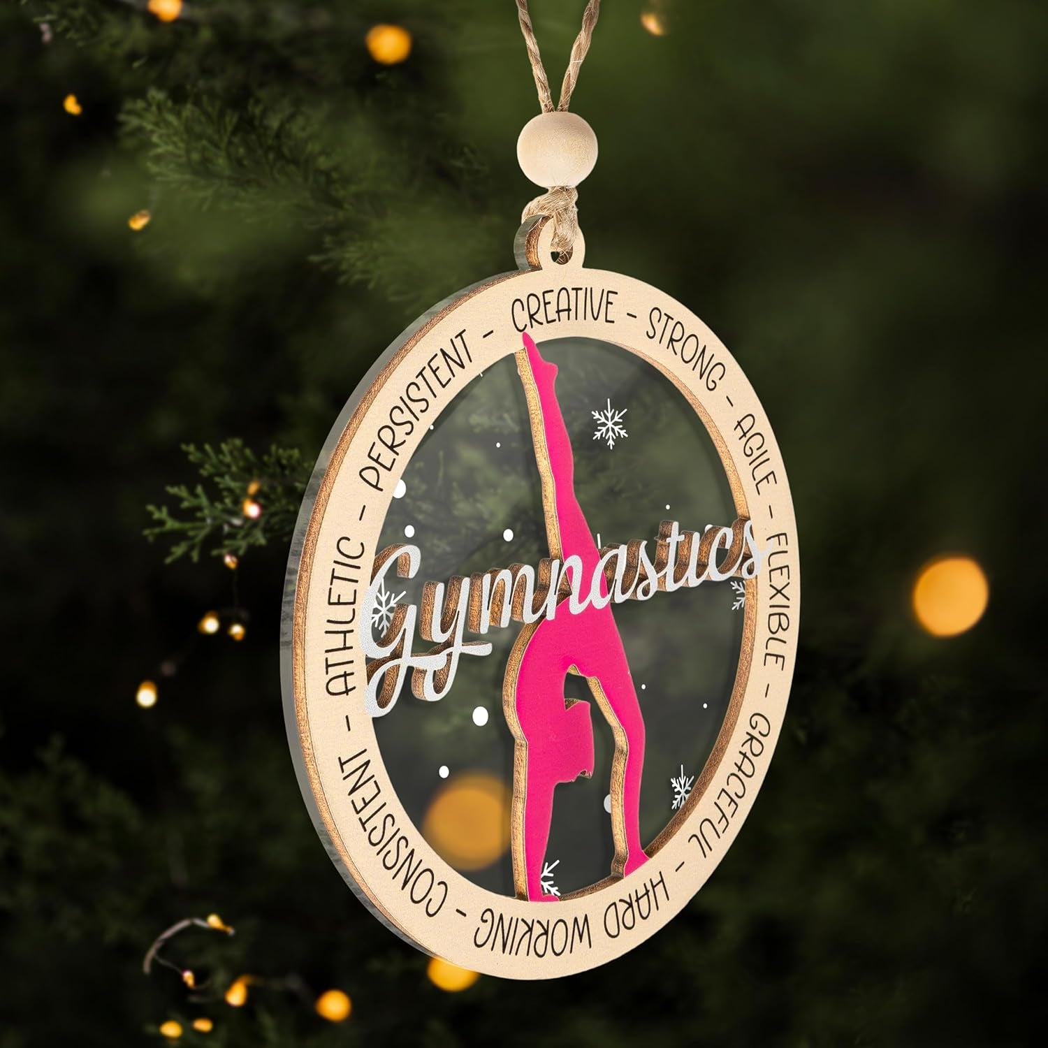 Gymnastics Christmas Ornaments 2025, Gymnast Ornament Gift, Gymnastics Coach Gifts for Girls Women, Athletic Holiday Ornament for Gymnastics Lovers, Hanging Christmas Tree Decorations Keepsake