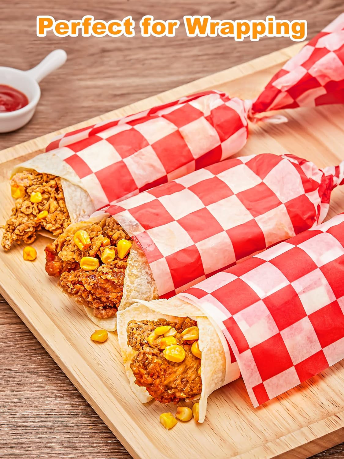 12 X 12 Inches Wax Paper for Food, 500 Pcs Non-Stick Hamburger Patty Paper, Square Sandwich Separators Wrapping Paper, for Lunch, Restaurants, Barbecues, Picnics, Parties, Red Plaid
