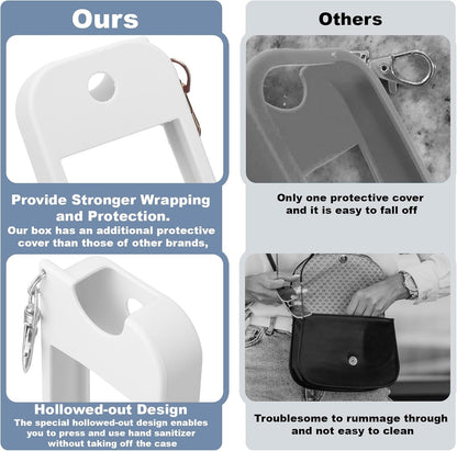 Hand Sanitizer Spray Case for Touchland,Silicone Case with Keychain for Power Mist and Glow Mist1 Fl Oz(White),Travel Size