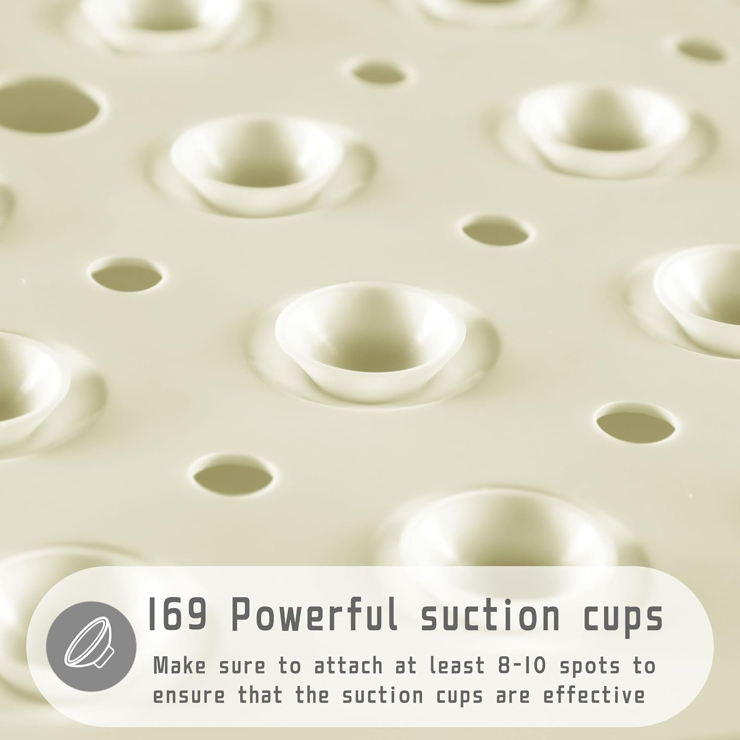 Shower Stall Mat Non Slip, 21X21 Inch, Soft Square Bath Mat for Shower with Suction Cups and Drain Holes, Stall Floor Mats for Bathroom, Machine Washable, Bathroom Accessories, Beige