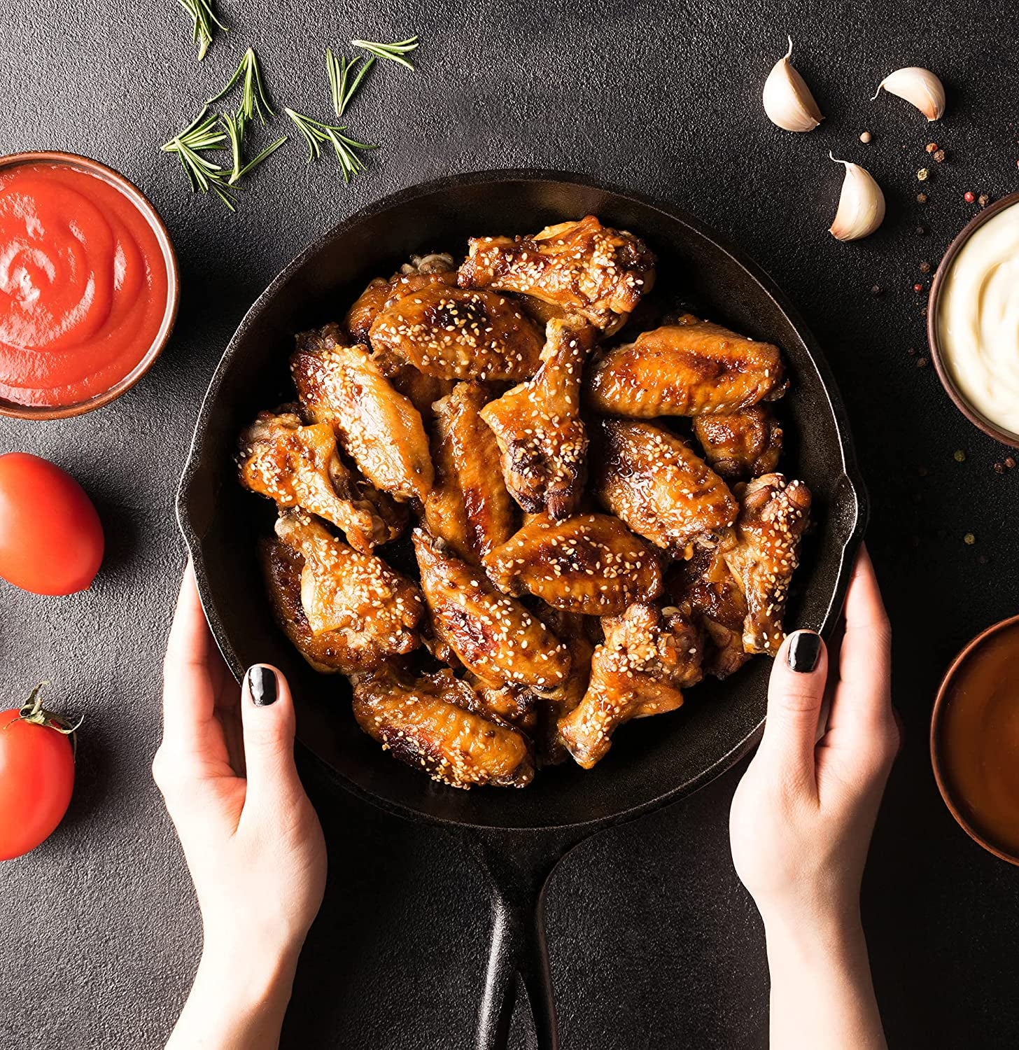 Cast Iron Skillets 3 Piece Set, Chefs Pan, Pre Seasoned Cast Iron Skillets, 6, 8 & 10 Inches, Easy Use in the Oven, Stove, Grill, or Campfire, Black