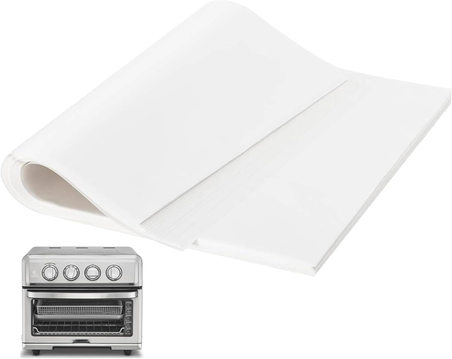 100Pcs Air Fryer Parchment Paper Squares Baking Parchment for Cuisinart Air Fryer, White