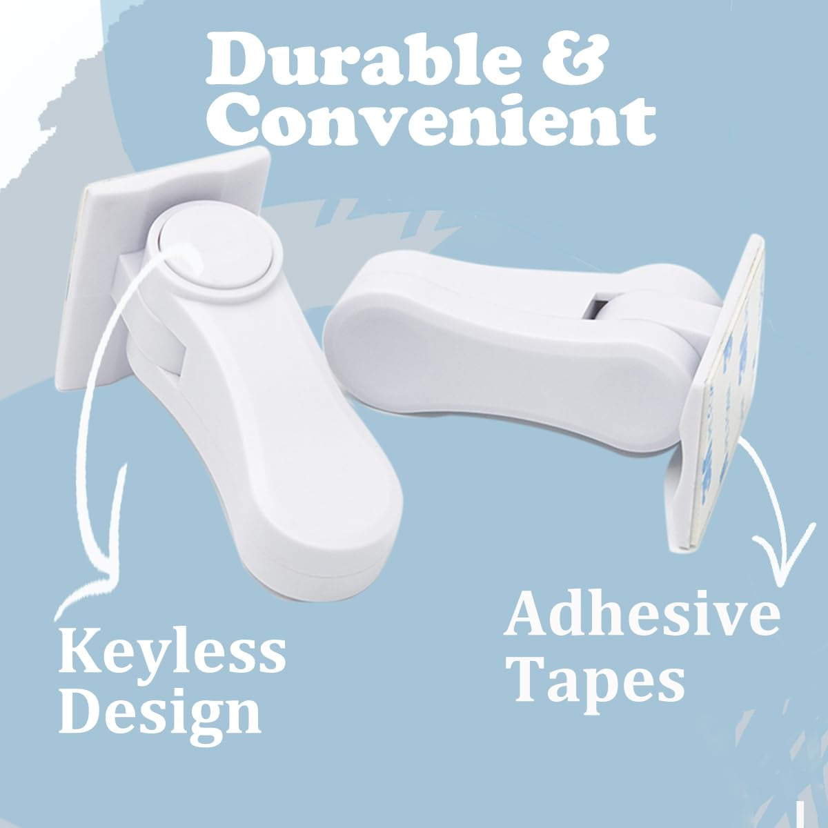 Child Proof Door Lever Locks (6 Pack) Baby Proofing Door Handle Locks with Adhesives, No Drilling Child Safety Door Locks for Protecting Kids and Toddler