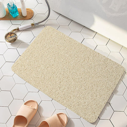 Bathtub Mat Non Slip, Bath Mat for Tub, Shower Mats for inside Shower, 17X24 Inch, PVC Loofah Bathroom Mats for Wet Areas, Quick Drying, Beige