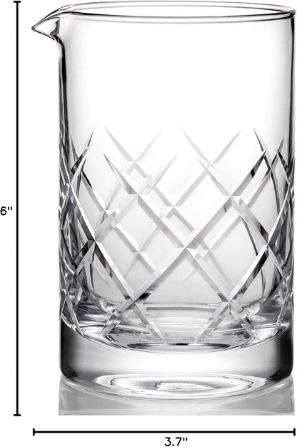 Professional 24 Oz Cocktail Mixing Glass, Thick Bottom Seamless Crystal Mixing Glass