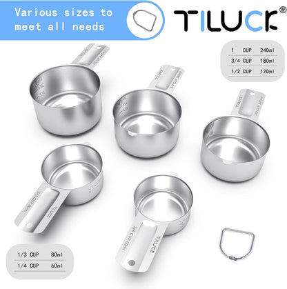 Stainless Steel Measuring Cups Set,Kitchen Gadgets for Cooking & Baking,Set of 5