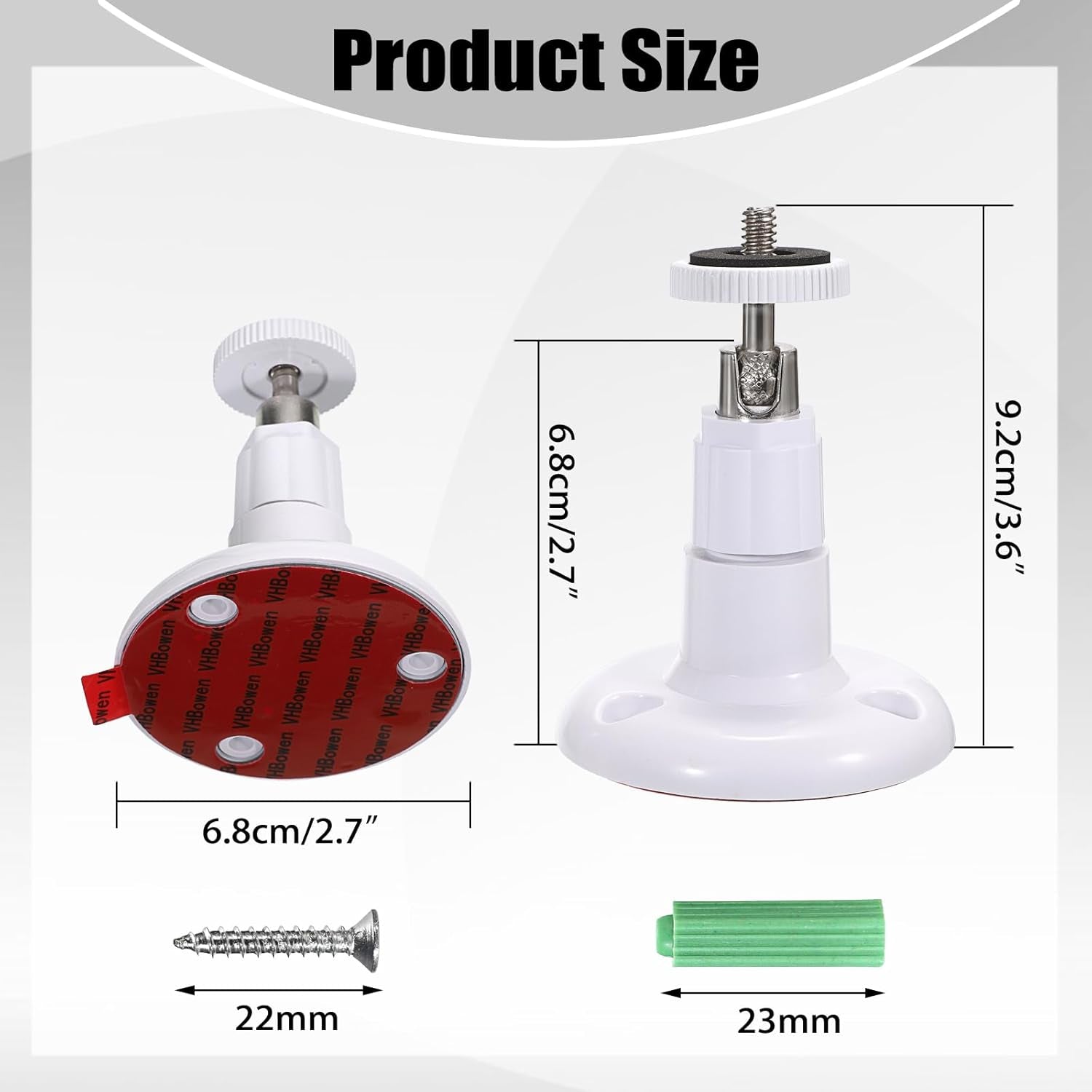 6-Pack Adjustable Wall Mount Holder for Ring Indoor/Outdoor Cameras - Adhesive Security Mounting Bracket (Camera Not Included)