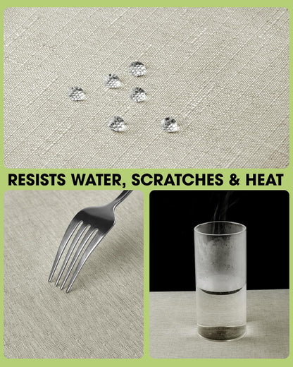 Rectangle Linen Tablecloth Waterproof & Stain Resistant, Wrinkle-Free Table Cloth Adds Elegance and Protection, Ideal for Dining, Party, Wedding and Outdoor, 52 X 70 Inch, Cream, Ivory