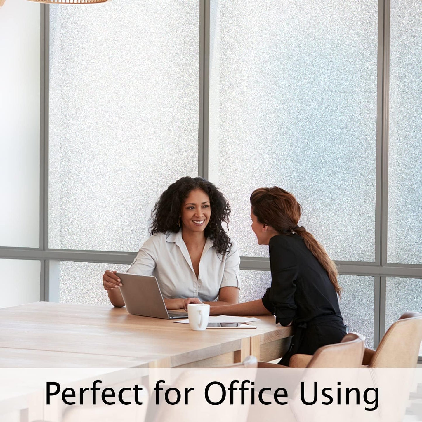 Frosted Window Privacy Film Heat Control UV Blocking, Static Cling Non-Adhesive Reusable Door Coverings for Bathroom Home Office (Frosted 17.5 Inch X 6.5 Feet)