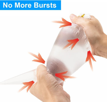 107 Pcs Piping Bags Set, 100Pcs Pastry Bags 12 Inch, Frosting Bags, Cake Decorating Bags, Decorating Bags Piping Bags Disposable with 3 Bag Ties, 3 Clips & 1 Scriber Needle