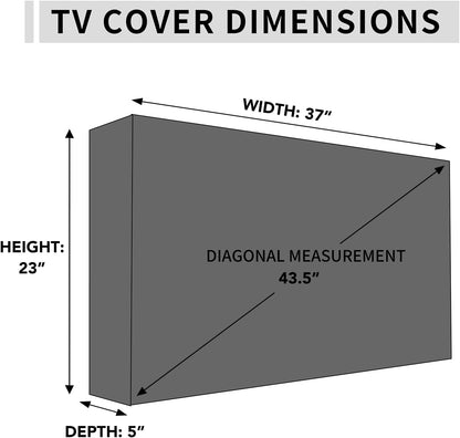 Outdoor TV Cover for 36 to 38 Inch with Openable Front Flap for Watching TV, Convenient Use without Remove, Durable TV Cover with Free Cleaning Cloth