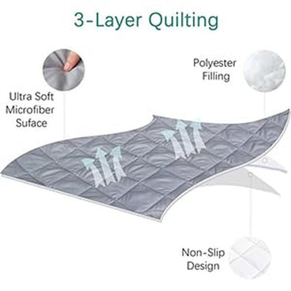 Sheet for Regalo My Cot Portable Toddler Bed, Joovy Travel Cot (Sheet Only, Bed Not Included), Soft Padded Cover, Grey, 47''X47''