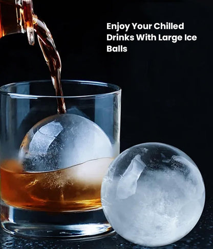 Large Ice Cube Molds– Big round Ice Cube Tray for Freezer,Bpa-Free Food-Grade Whiskey Ice Mold,Stackable Ice Ball Maker,Circle Ice Cube Tray for Cocktails,Whiskey and Chilling Drinks(8 Balls/2.0 In)