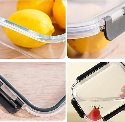 2Pcs 53Oz Large Glass Food Storage Containers Family Size Set Baking Containers with Locking Lids Storing Food-Ideal for Storing Food Vegetables or Fruits BPA Free & Leak Proof (Black)